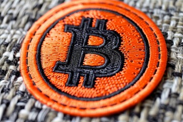 Bitcoin Embroidered on Woven Cloth