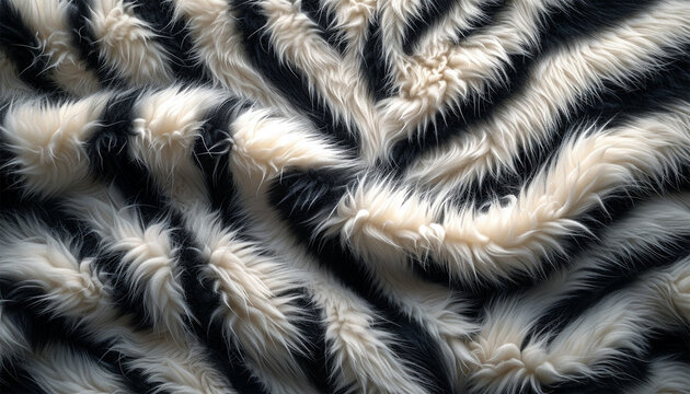 Zebra fur soft moving around. Simple zebra print motion background. This black and white striped animal print background animation video. Abstract background texture