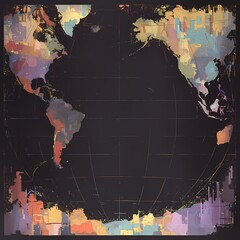 Stylish and Creative Overhead Perspective of the Globe on a Chalkboard