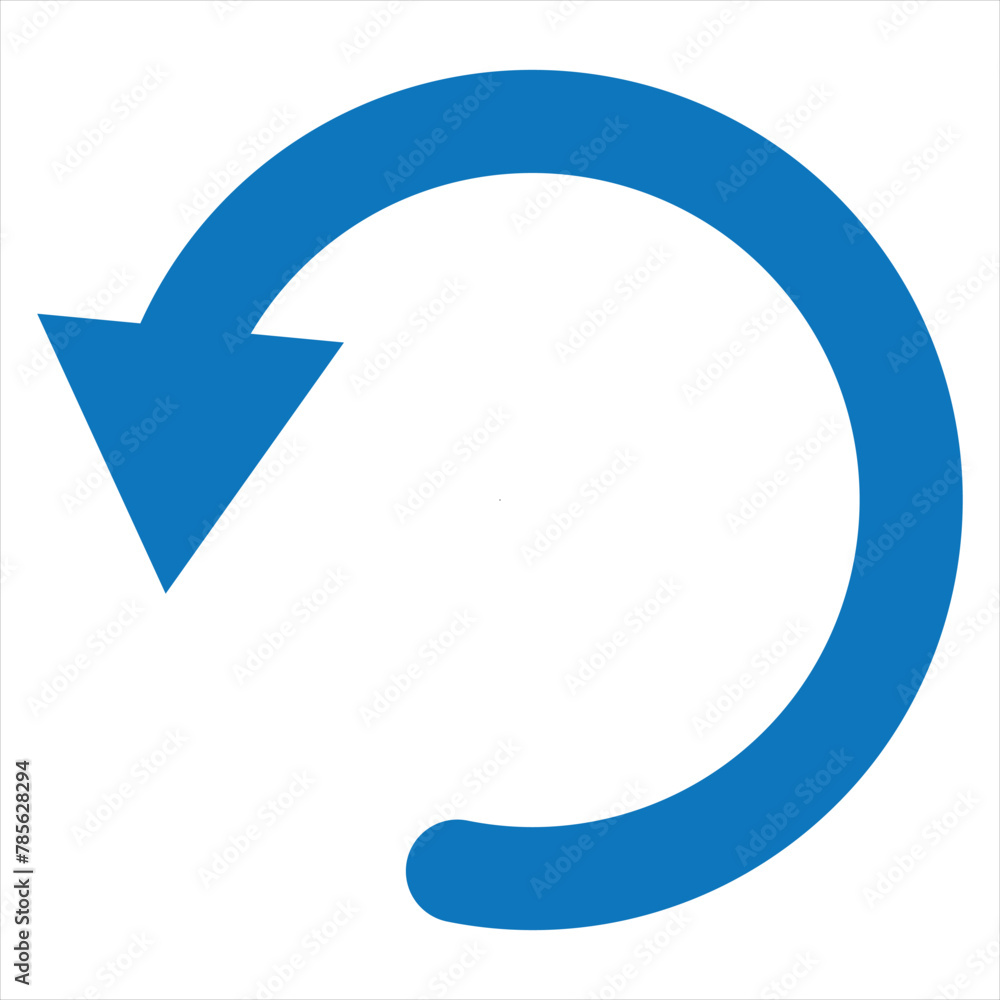 Poster repeat arrow button, refresh icon, circle arrow, rotation sign.
