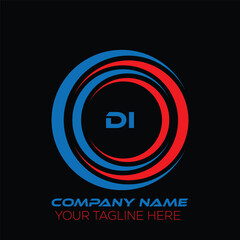 DI letter logo creative design. DI unique design. DI letter logo design on black background.