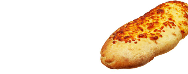 khachapuri with cheese on a white background. georgian bread with melted cheese	