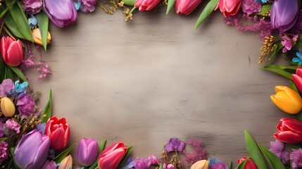tour de page floral, printemps et nature, généré par IA - obrazy, fototapety, plakaty