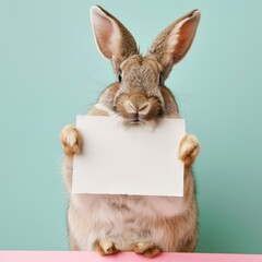 Obraz premium rabbit with sign