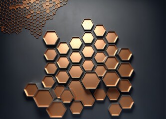 background with Black and Cooper Hexagons
