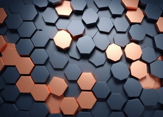 background with Black and Cooper Hexagons