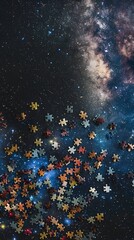 Cosmic Puzzle Spilling into the Starry Night Sky