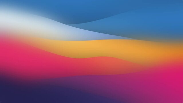 live wallpaper from wavy shapes filled colorful gradient and blurred vignette, 4K animated background