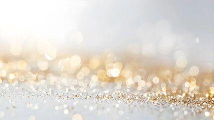Golden glitter bokeh abstract background. Christmas and New Year concept.