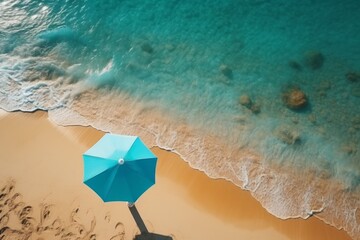 Naklejka premium Sandy beach background top view with visible sand texture. Backdrop for mockups and advertising.