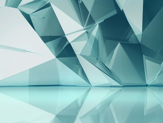 Abstract Turquoise Geometric Ice Background