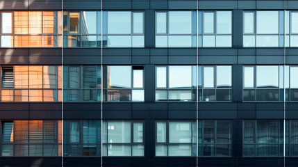 Reflective Glass Facade of Modern Building