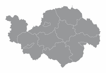 Lower Bavaria administrative map - obrazy, fototapety, plakaty