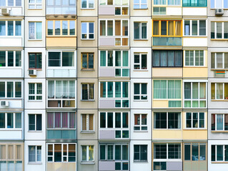 Fototapeta na wymiar Multicolored Building Windows