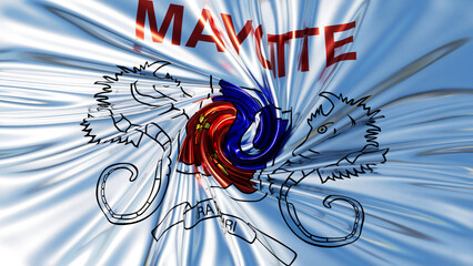 Dynamic Whirl of Mayotte Flag with Shesha and Scroll