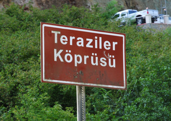 Historical Teraziler Bridge in Macka, Trabzon, Turkey.