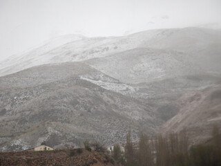 snow covered mountains