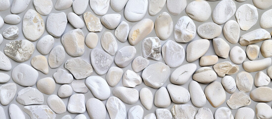 Background of white pebbles.
