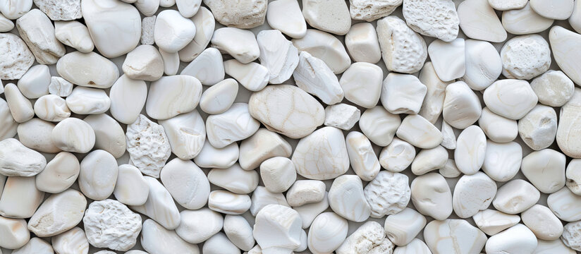 Background of white pebbles.
