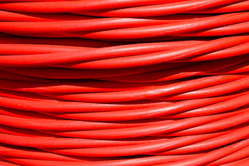 background of thick cable used for high voltage power transmission from a power plant to substations - 785642668