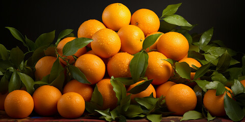 bunch of oranges on a table Fresh sweet orange contains lims