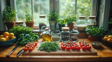 Fototapeta na wymiar Food Table Healthy Delicious Organic