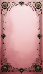 Pink steampunk themed background. AI Generated
