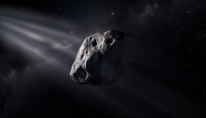 an asteroid in space