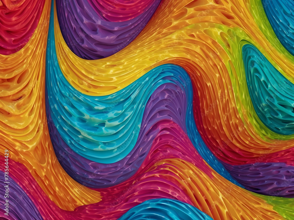 Aufkleber colourful rainbow wave pattern background design for abstract projects and artistic concept design.
