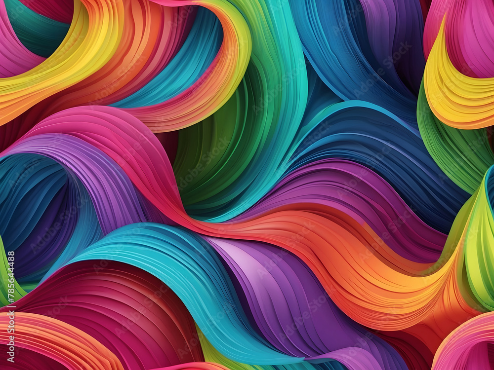 Aufkleber colourful rainbow wave pattern background design for abstract projects and artistic concept design.