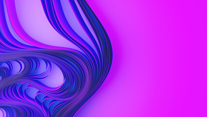Violet layers of cloth or paper warping. Abstract fabric twist. 3d render illustration - 785644430