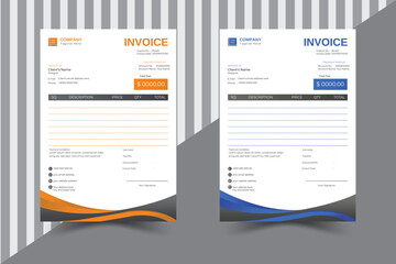 Creative New Style Minimal Invoice Design Template.Vector  Invoice Accounting Design.Print Template