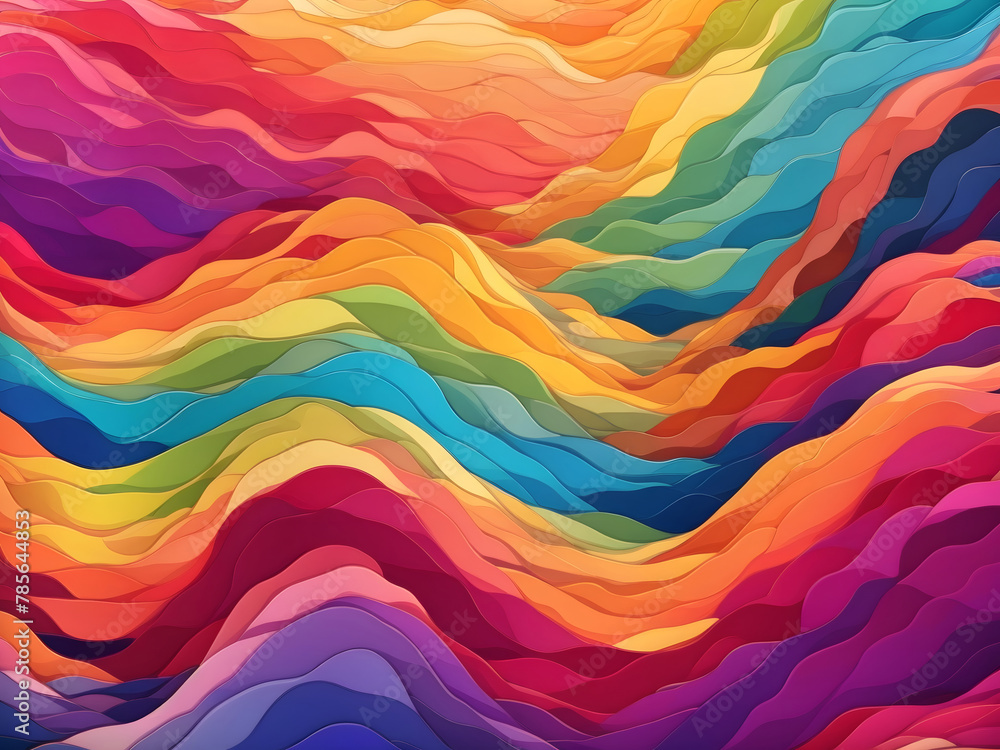 Aufkleber colourful rainbow wave pattern background design for abstract projects and artistic concept design.