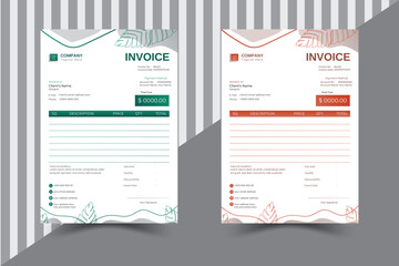 Creative New Style Minimal Invoice Design Template.Vector  Invoice Accounting Design.Print Template