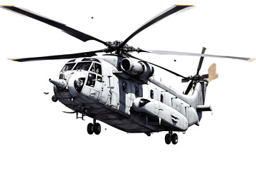 AI generate military helicopter for transport on transparent background PNG