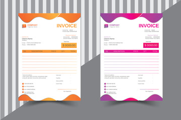 Creative New Style Minimal Invoice Design Template.Vector  Invoice Accounting Design.Print Template