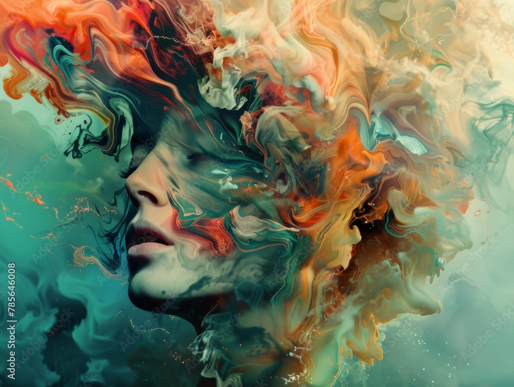 Poster a symphony of ideas: harmonizing shapes in abstract artistic expression
