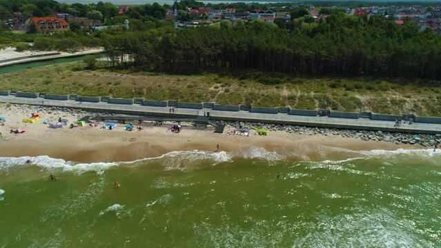 Promenade Beach Rowy Promenada Plaza Aerial View Poland