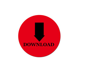 round download button red color vector button