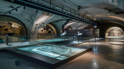 An underground museum dedicated to the history of science and technology with interactive exhibits...