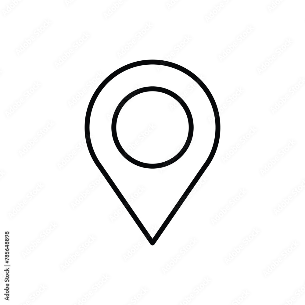Poster destination point vector icon. location in map tag flat sign design. navigation icon. position mark 