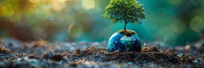Sapling Growing from a Miniature Earth: Concept of Renewal and Conservation