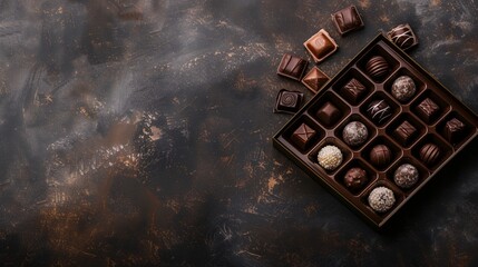 Naklejka premium a box of chocolates on a table
