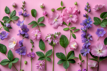 Elegant Floral Arrangement on Pink Backdrop for Springtime