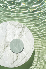 Round marble object on rippled water surface - 785649873