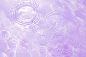 Flat lay water texture ripple pastel lilac background. Spa, cosmetics or summer concept - 785650056