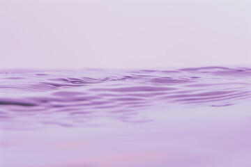 Flat lay water texture ripple pastel lilac background. Spa, cosmetics or summer concept - 785650090