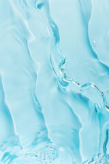 Flat lay water texture ripple pastel turquoise background. Spa, cosmetics or summer concept - 785650259