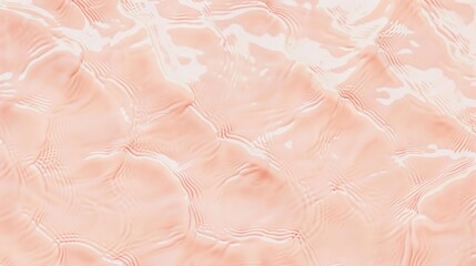 Flat lay water texture wavy peach fuzz background. Spa, cosmetics or summer concept - 785650262