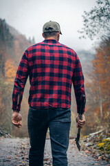 Handsome Strong Young Man in Plaid Shirt - 785650662
